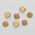 Bijoux DIY intercalaires fleurs évidées plaqués or 18K pour bracelet et collier - 6mm / 9# Style-Or