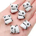 Perline di panda in ceramica fatte a mano per gioielli fai da te ciondoli animali bianchi e neri - Panda Bianco Nero / 17x18mm