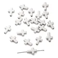 Zilveren metalen kruiskralen voor DIY sieraden maken met horizontale gaten - Kruis / 9x13mm (20 stuks/verpakking) / Zilver
