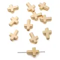 Gouden kruisvormige plastic kralen voor DIY-sieraden maken en armbanden maken - Kruis / 12x16mm (20 stuks/verpakking) / KC Goud