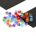 Bunte 2-8mm quadratische Kristallglasperlen für DIY-Schmuckherstellung und Handwerk - 6mm Ca. 50 Stück/Packung / Zufällige Mischfarben