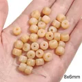 Perline in vetro 8x6mm fatte a mano in color pesca caldo per creazioni di gioielli - 20 Pezzi/Confezione / Perlina Chubby Gelatina Trasparente 8x6mm Albicocca