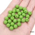 Polished 8mm fruit green glass beads for DIY handmade bracelets and necklaces - Solid Color Beads / 8mm / Yellow-Green