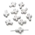 Zilveren kruis kralen voor het zelf maken van armbanden en kettingen handwerk - Kruis / 12x16mm (20 stuks/verpakking) / Zilver