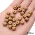 Perline fai-da-te in resina beige, misura 8x6mm, forma cilindrica per collane - 20 Pezzi/Confezione / Perlina Chubby Piena 8x6mm Giallo Terra