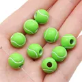 Perline da tennis in acrilico per gioielli fai da te in colore verde lime - Pallina da Tennis Verde