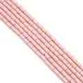 Pink synthetic stone cylindrical beads with natural marble texture for DIY jewelry making - Cylinder Style / 4x6mm (1 String/Pack, Approx 60 Pcs) / Pink