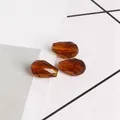 Faceted teardrop glass beads in dark amber for DIY jewelry and earring making - 10X15MM (Pack of 10) / Coffee