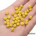 Perline di vetro arancioni 6x4mm per la creazione di braccialetti e gioielli DIY - 20 Pezzi/Confezione / Piccola Perlina Chubby Piena 6x4mm Giallo
