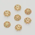Calottes de fleurs creuses plaquées or 18 carats pour fabrication de bijoux artisanaux - 6mm / 15# Style-Or
