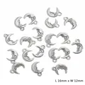 Silver crescent moon face charms for DIY jewelry making 16mm x 12mm alloy pendants - Moon Style (12x16mm) / 20 Pieces Set / Electroplated Antique Silver