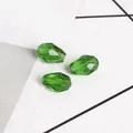 Deep green teardrop faceted crystal beads for DIY handmade jewelry and earring making - 10X15MM (Pack of 10) / Green