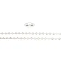 5m roll of silver-finished flat oval metal O-chain for DIY earring and jewelry making - Large Link / White Gold