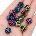 Perline in acrilico a righe colorate stile pallavolo per gioielli e bracciali fai-da-te - Pallavolo Colori Misti