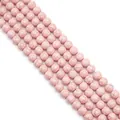 DIY jewelry beads in round pink synthetic turquoise with brown crackle texture finish - Beaded Style / 8mm (1 String/Pack, Approx 50 Pcs) / Pink