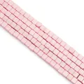 Five rows of pink square synthetic turquoise beads for DIY jewelry making - Square Style / 4mm (1 String/Pack, Approx 90 Pcs) / Pink