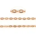 Flat O-link gold chain accessory with macro view of brass jewelry components - Medium Link / Gold