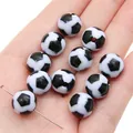 Perline da calcio in acrilico bianco e nero per la creazione di gioielli e braccialetti - Pallone da Calcio Bianco e Nero a 6 Pannelli
