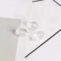 Trois perles de verre cristal transparentes facettées en forme de goutte pour bijoux - Blanc
