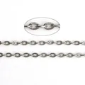 DIY silver metal O-link chain necklace and earring accessory for jewelry making - Medium Link / White Gold