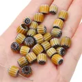 Handmade 8mm yellow Millefiori chevron pumpkin beads for DIY jewelry and necklaces - 8mm (10 Pieces/Pack, Aperture 1mm) / Orange
