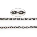 Black gunmetal O-shaped chain for DIY earrings and necklace jewelry making - Small Link / Gunmetal