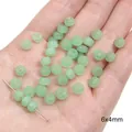 Translucent light green glass beads 6x4mm for DIY jewelry making and bracelets - Transparent Small Dundun Bead / 6x4mm / Jelly Green