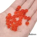 Perline di vetro cristallo sfaccettate arancioni 8x6mm per gioielli fai da te - 20 Pezzi/Confezione / Perlina Ruota Cristallo Trasparente 8x6mm Rosso Arancio
