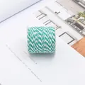 Green and white twisted 1.5mm cotton twine spool for DIY crafts and gift wrapping - Green-White