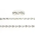 Bright silver metal O-link chain for DIY earring and necklace jewelry making - Small Link / Silver