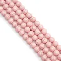 Pink synthetic turquoise round beads with brown vein texture for DIY jewelry making - Round Ball Style / 10mm (1 String/Pack, Approx 40 Pcs) / Pink