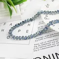 8mm faceted light blue crystal glass beads for DIY jewelry making and bracelets - 8mm 1 Strand/Pack (Approx. 65 Pcs) / Plated Ink Blue