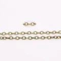 Antique bronze metal O-link chain for jewelry making with magnified detail view - Large Round Link / Antique Bronze