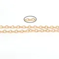 5m roll of golden O-link chain for DIY earring and necklace jewelry making - Large Round Link / Gold