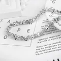 8mm grey faceted crystal glass abacus beads for DIY jewelry and beaded necklaces - 8mm 1 Strand/Pack (Approx. 65 Pcs) / Half Silver Plated