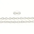 DIY jewelry making O-chain in polished silver finish metal for earrings and necklaces - Large Round Link / White Gold