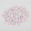 6mm iridescent white round sequins with center hole for DIY sewing and jewelry making - 6mm 20g/Pack / Solid White