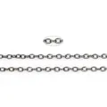 DIY jewelry metal O-chain accessory in polished dark gunmetal finish for earrings - Medium Round Link / Gunmetal