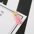 Rosa Samt-Quastenanhänger mit Goldkappe für DIY-Schmuck und Ohrring-Herstellung - Rosa
