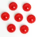 Red sunflower shaped ABS flatback imitation pearls for DIY jewelry making and crafts - 12mm (50 Pieces/Pack) / Red