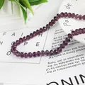 Faceted 8mm dark purple crystal glass beads for DIY jewelry and necklaces - 8mm 1 Strand/Pack (Approx. 65 Pcs) / Violet