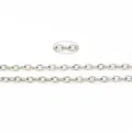 Silver stainless steel oval link chain for DIY jewelry making and necklace extensions - Medium Round Link / White Gold