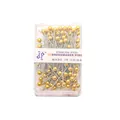Goldene Stecknadeln aus Edelstahl mit Rundkopf in Box für Bastelarbeiten und Schmuck - Kugeldurchmesser 4mm Nadellänge 38mm / 100 Stk/Box / Vergoldet