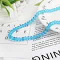 Faceted 8mm blue crystal glass spacer beads for DIY jewelry making and craft projects - 8mm 1 Strand/Pack (Approx. 65 Pcs) / Lake Blue