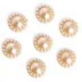 Flatback sunflower ABS pearl cabochons in cream white for DIY jewelry making - 12mm (50 Pieces/Pack) / Orange