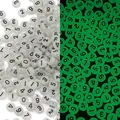 Luminous acrylic number beads for DIY necklaces with 0-9 digits and green glow effect - Luminous White Black Number Flat Bead