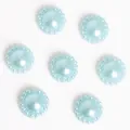 Flatback light blue sunflower faux pearl cabochons for DIY jewelry making - 12mm (50 Pieces/Pack) / Lake Blue