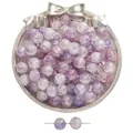 Purple and clear crackle glass beads in a silver tray for DIY jewelry making - 10mm / Purple Transparent Crackle (Color 11)