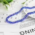 Strand of 8mm faceted crystal glass beads in vibrant deep blue for DIY jewelry crafting - 8mm 1 Strand/Pack (Approx. 65 Pcs) / Medium Blue AB