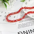 Strand of faceted 8mm orange crystal glass beads for DIY jewelry and beaded crafts - 8mm 1 Strand/Pack (Approx. 65 Pcs) / Bright Red AB